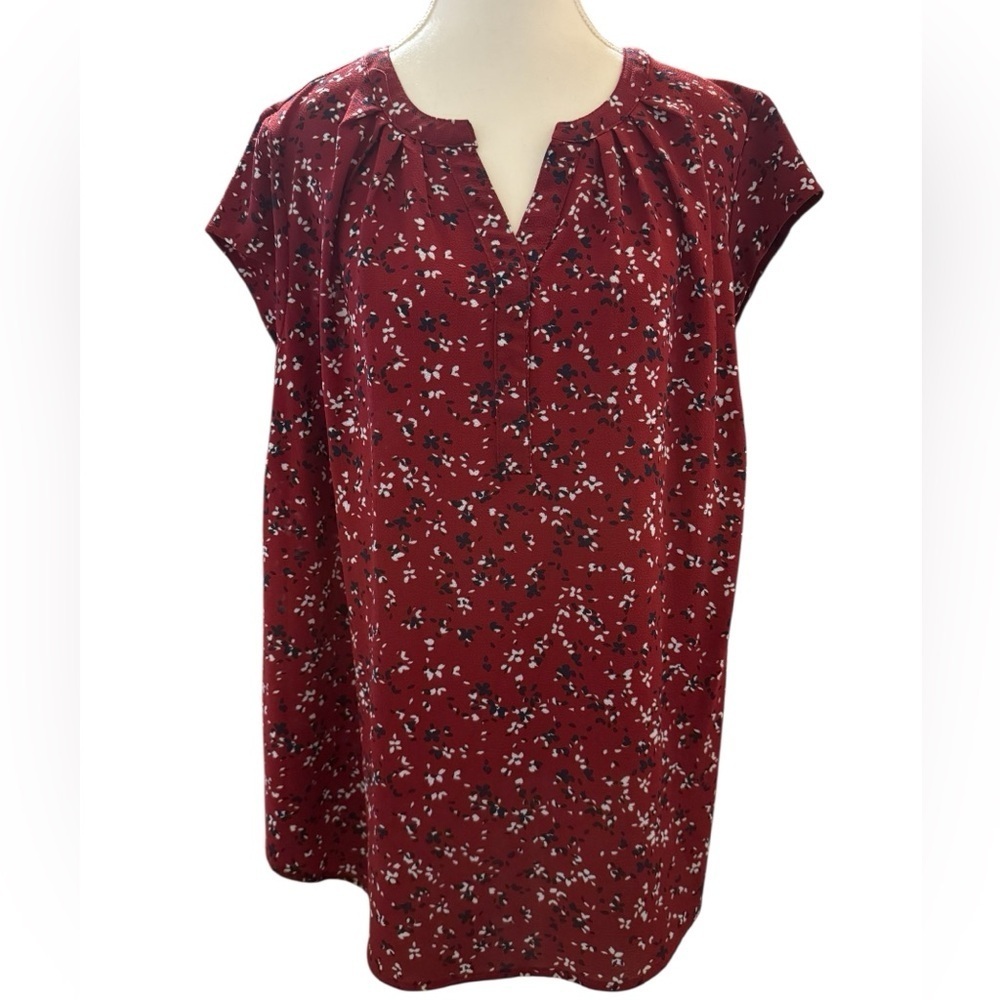 41 Hawthorn Red Floral Blouse – Size 2X